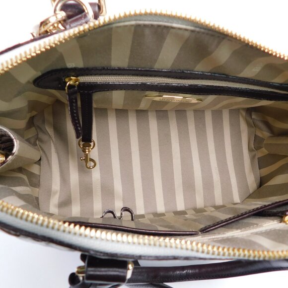 Brahmin Vivian Pearl Dogwood Genuine Leather Dome Handbag (9125) - Picture 6 of 6